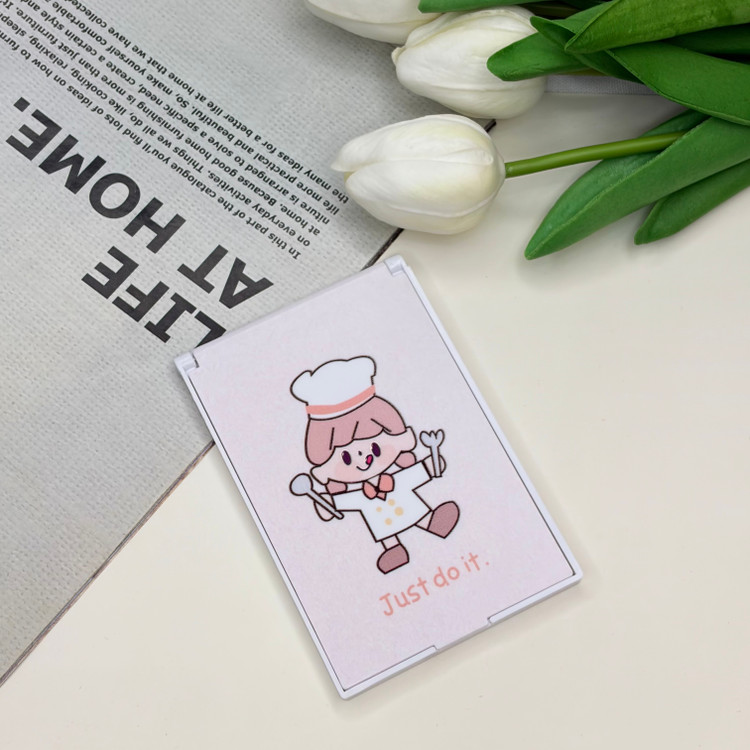 آینه جیبی طرح فانتزی مشاغل just do it مستطیلی 11cm در 7cm