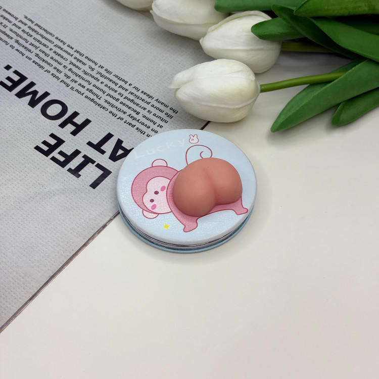 آینه جیبی دوطرفه چرمی دایره ای 7cm