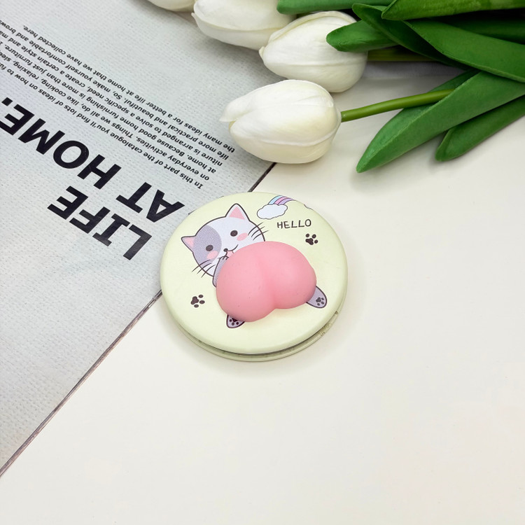 آینه جیبی دوطرفه چرمی دایره ای 7cm