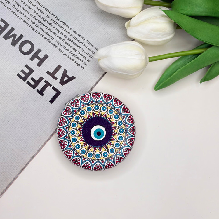 آینه جیبی دوطرفه طرح چشم زخم دایره ای 7cm