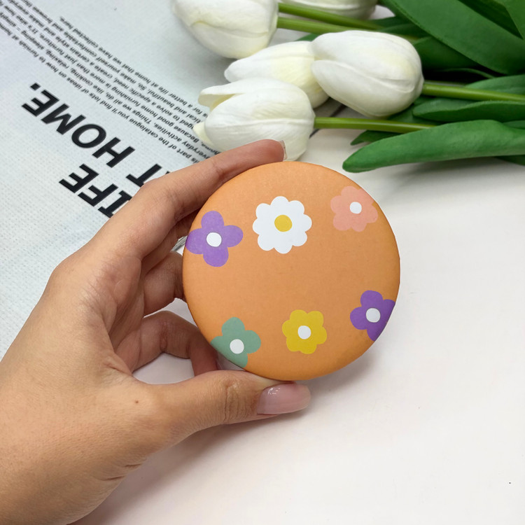 آینه جیبی دوطرفه طرح گل دایره ای 7cm