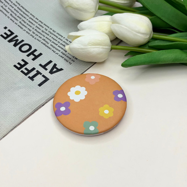 آینه جیبی دوطرفه طرح گل دایره ای 7cm