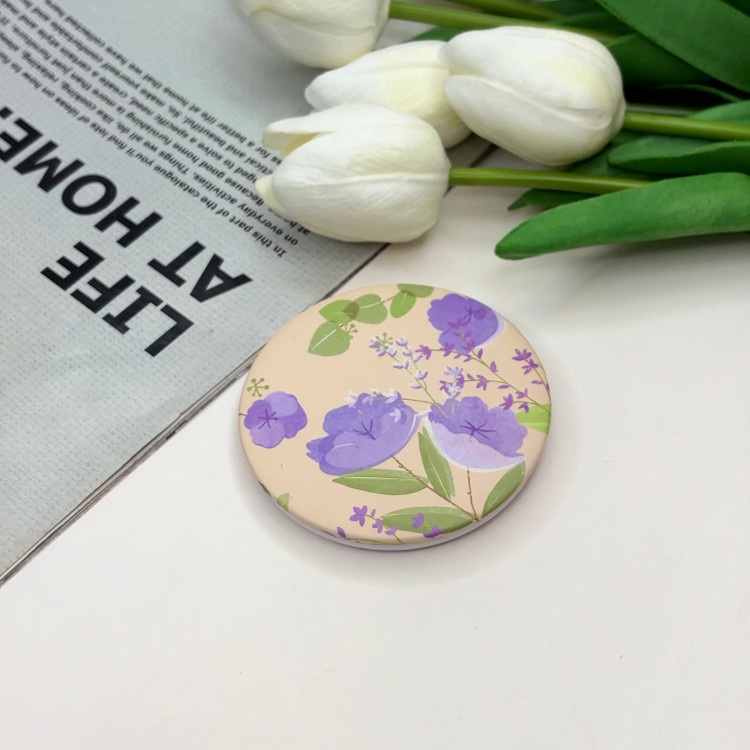 آینه جیبی دوطرفه طرح گل دایره ای 7cm