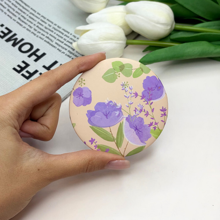 آینه جیبی دوطرفه طرح گل دایره ای 7cm