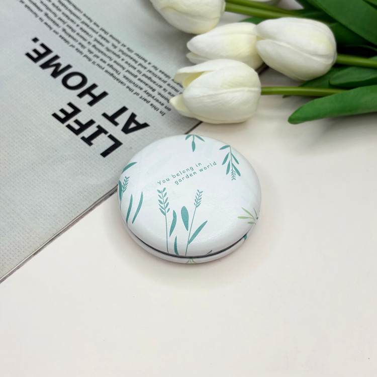 آینه جیبی دوطرفه دایره ای چرم 7cm