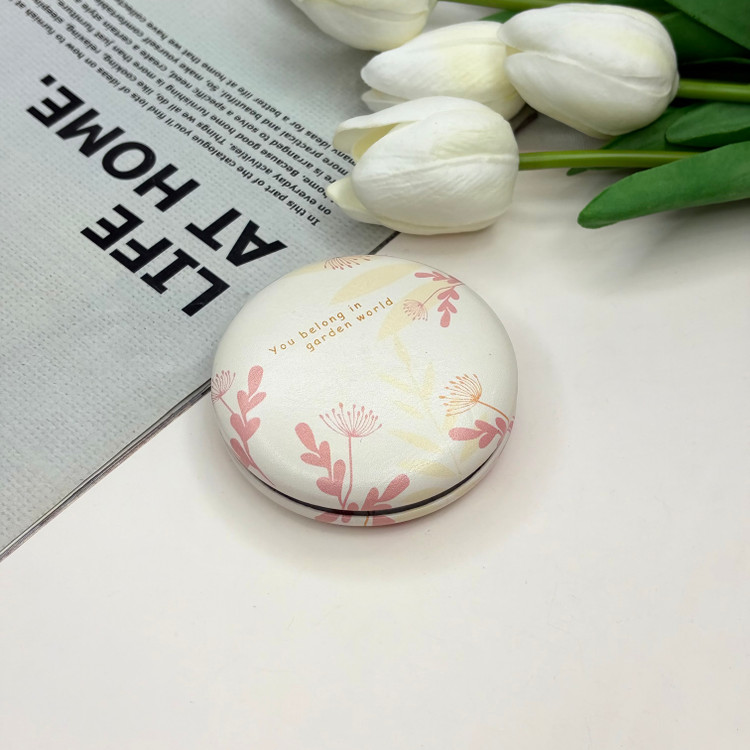 آینه جیبی دوطرفه دایره ای چرم 7cm