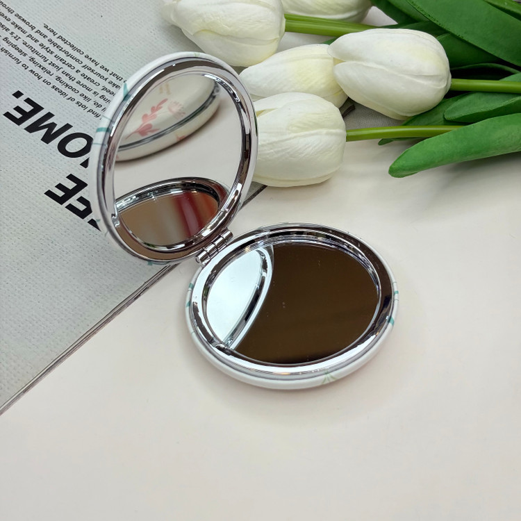 آینه جیبی دوطرفه دایره ای چرم 7cm