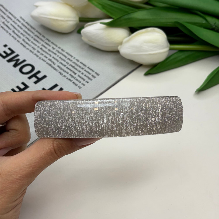 کلیپس فرانسوی مستطیلی طرح شاین دار9cm