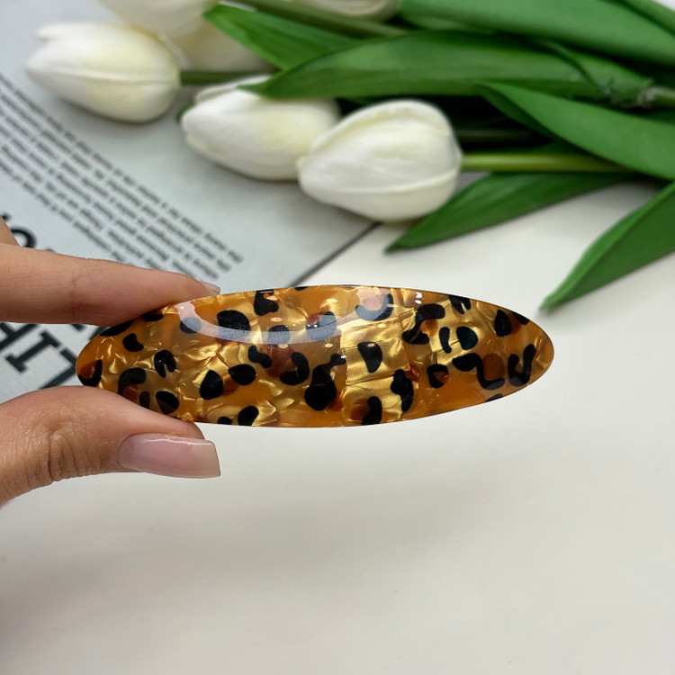 کلیپس فرانسوی بیضی طرح پلنگی9.5cm