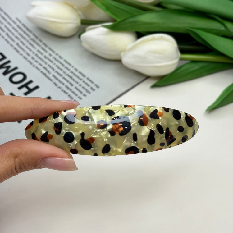 کلیپس فرانسوی بیضی طرح پلنگی9.5cm