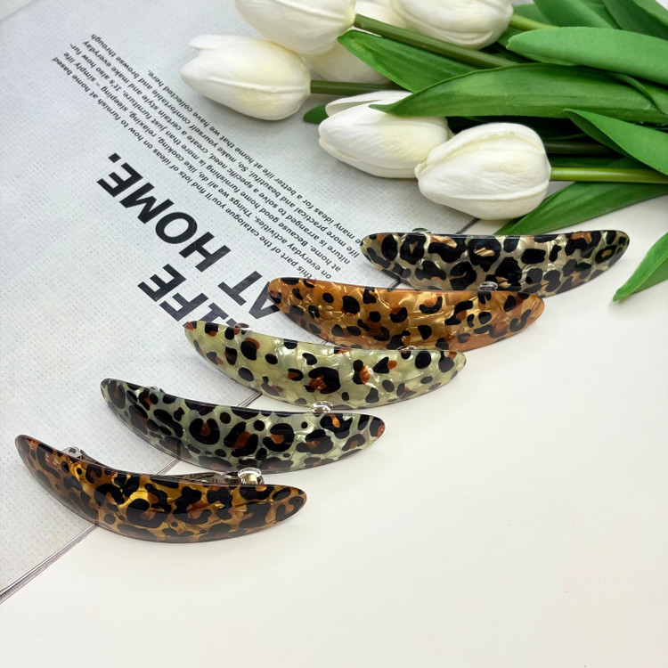 کلیپس فرانسوی بیضی طرح پلنگی9.5cm