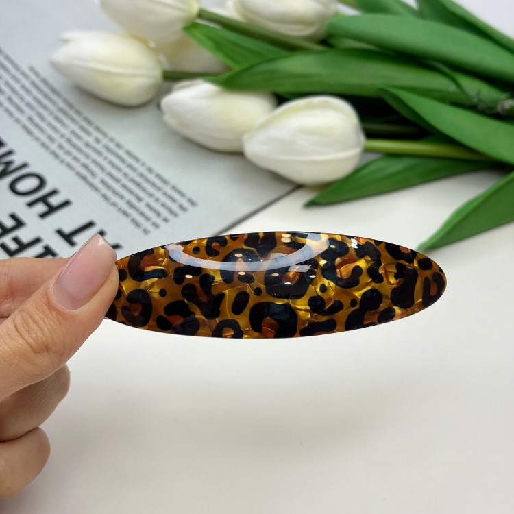 کلیپس فرانسوی بیضی طرح پلنگی9.5cm