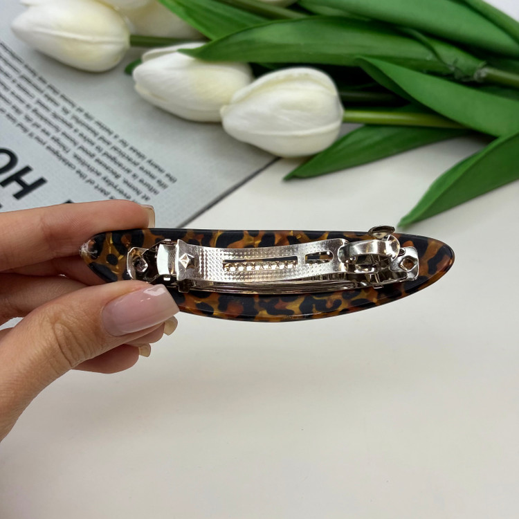 کلیپس فرانسوی بیضی طرح پلنگی9.5cm