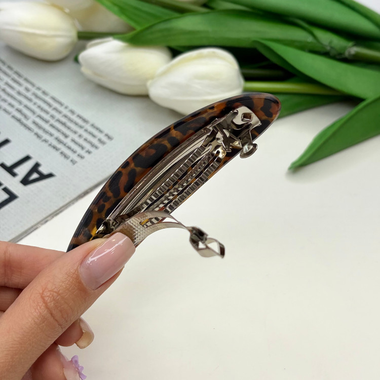کلیپس فرانسوی بیضی طرح پلنگی9.5cm