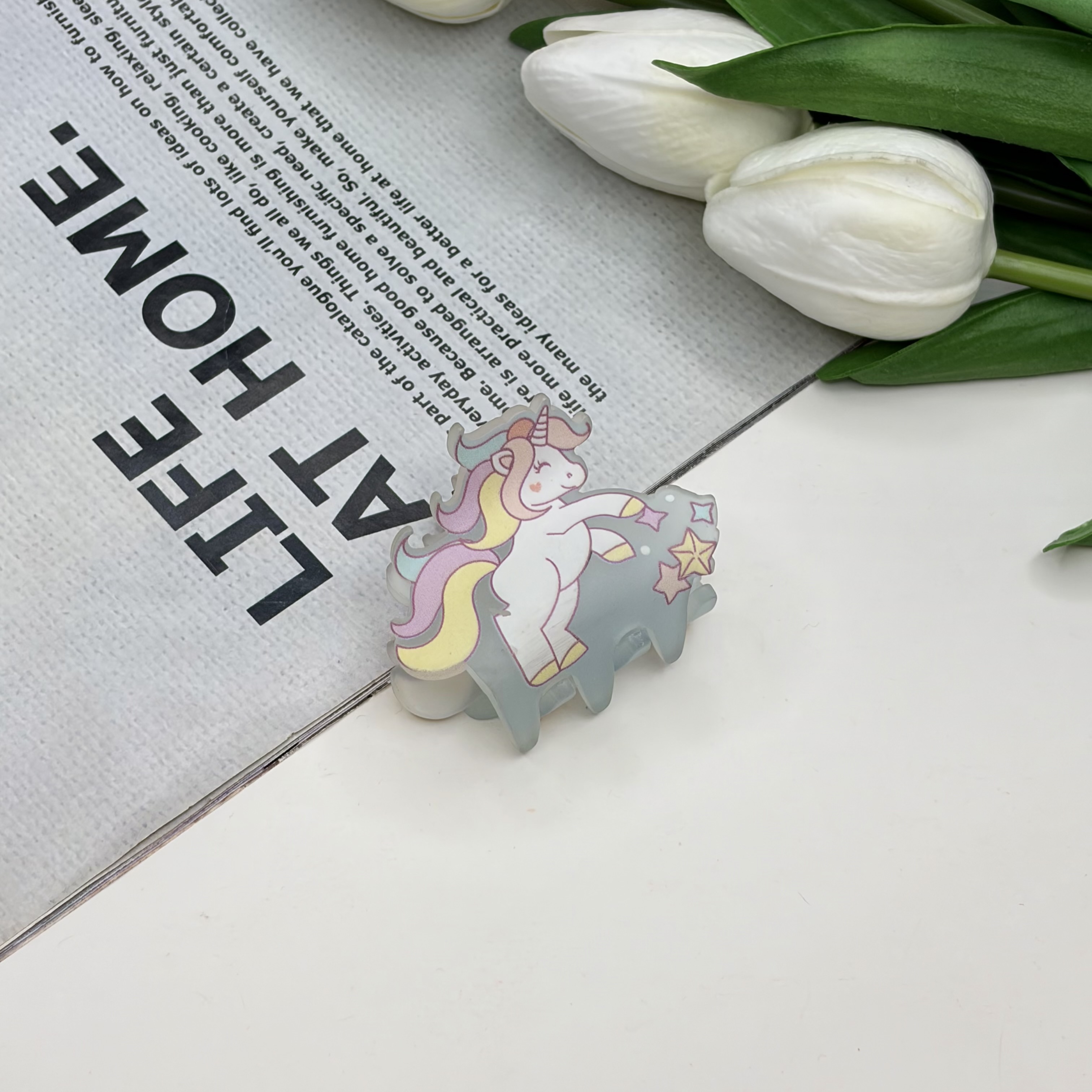 کلیپس مو طرح اسب تک شاخ یونیکورن4.5cm