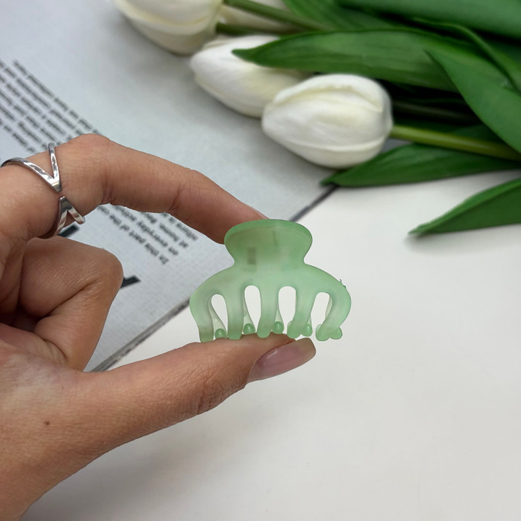 کلیپس مدل چنگکی یخی مات رنگ پاستلی3cm
