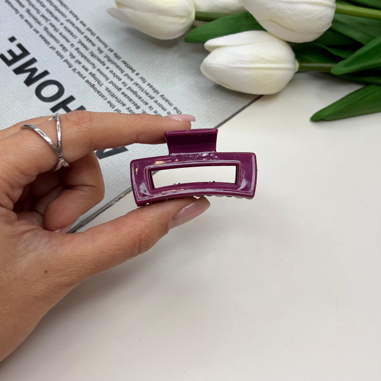 کلیپس طرح مستطیل سایز کوچک رنگ براق4.5cm