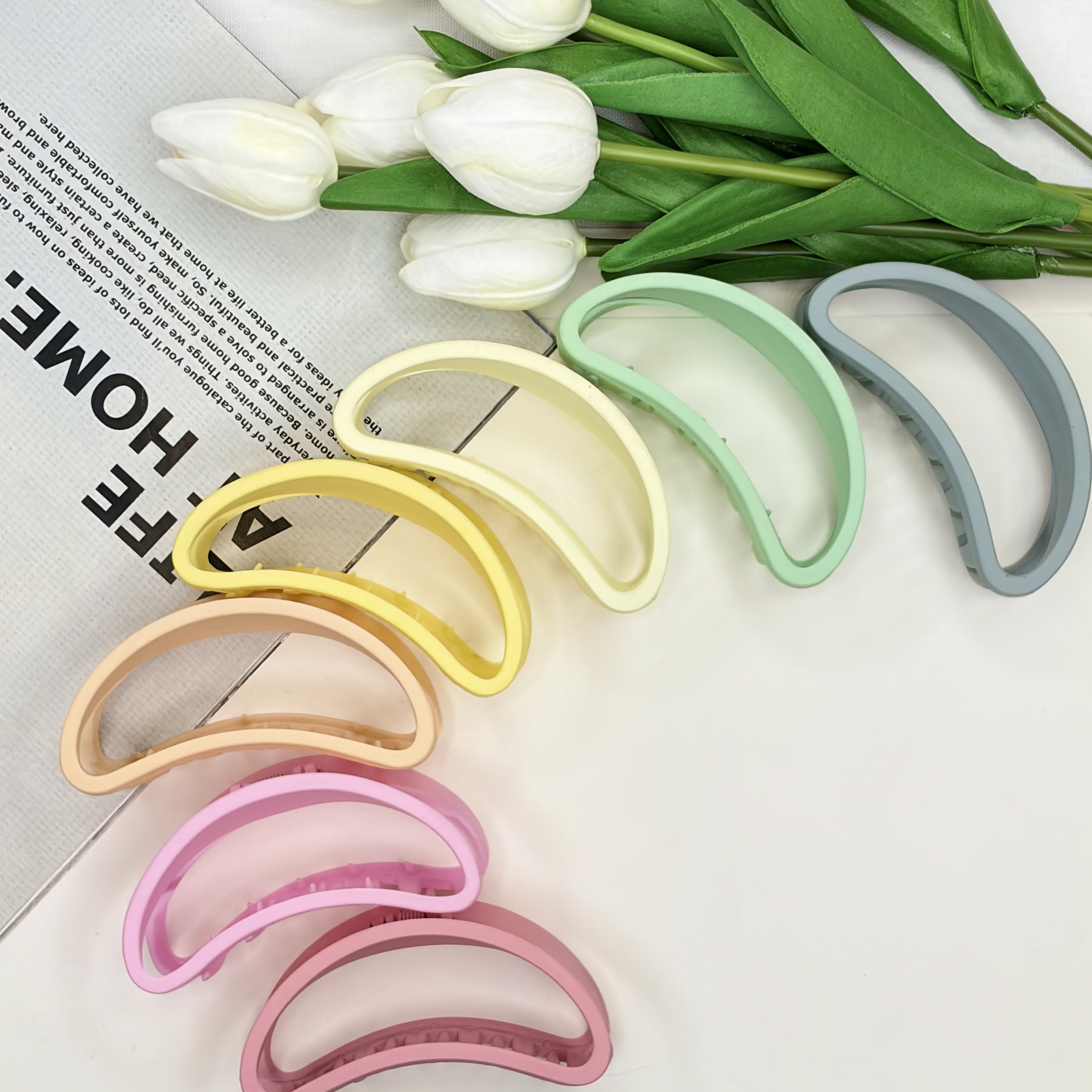 کلیپس مدل نیم دایره سایز بزرگ رنگی مات9cm