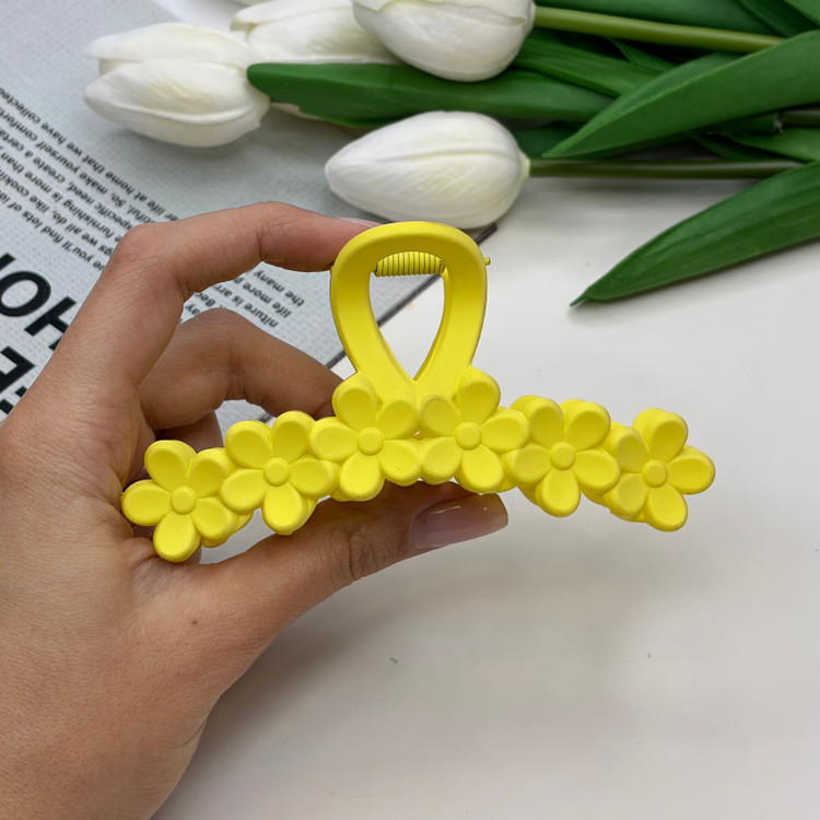 کلیپس مدل گل گلی پیوسته خطی سایز بزرگ رنگی مات11cm