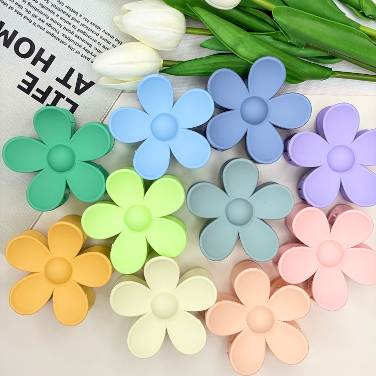 کلیپس طرح گل رنگی سایز بزرگ مات7cm