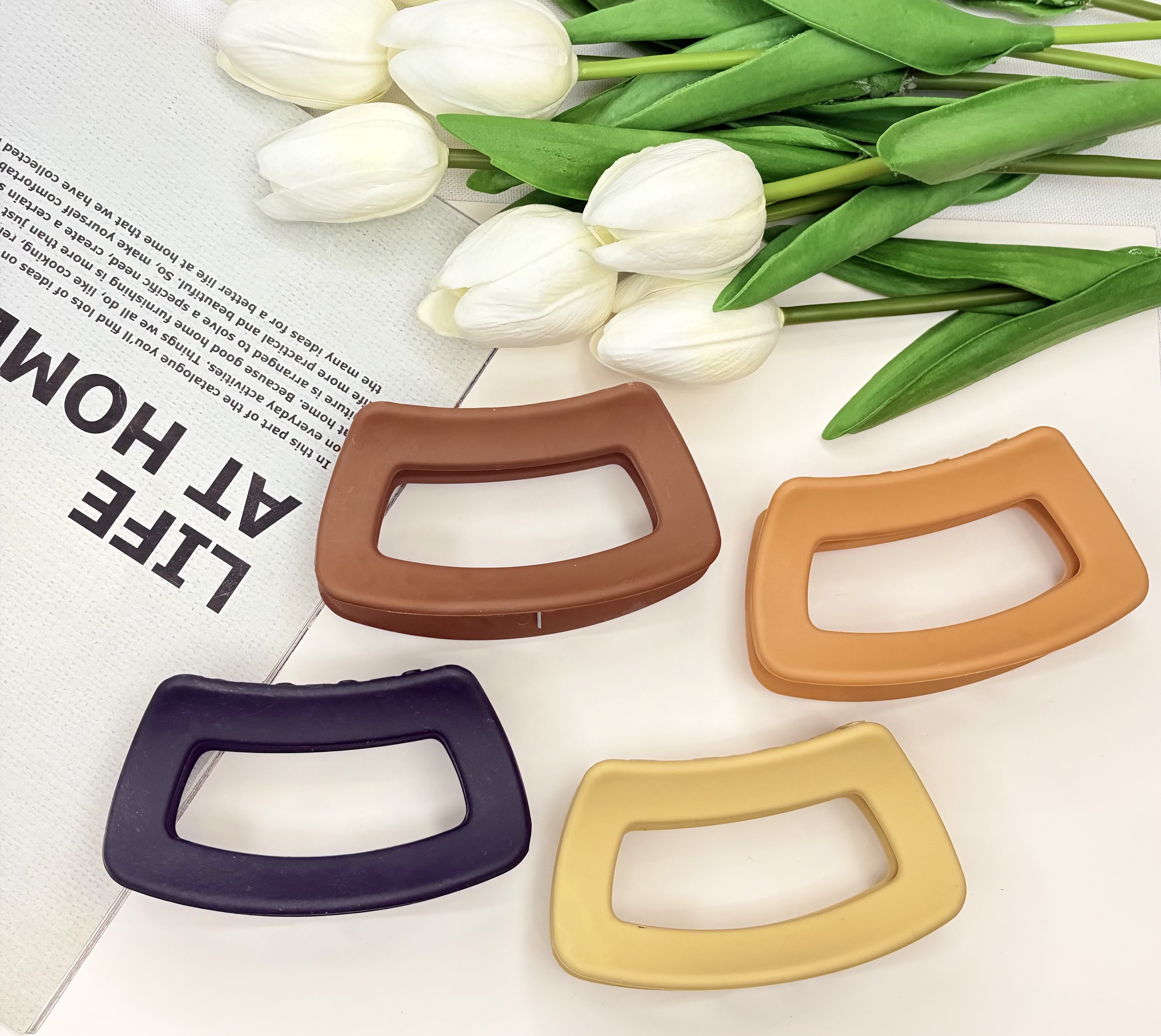 کلیپس طرح مستطیل خم سایز بزرگ9.5cm