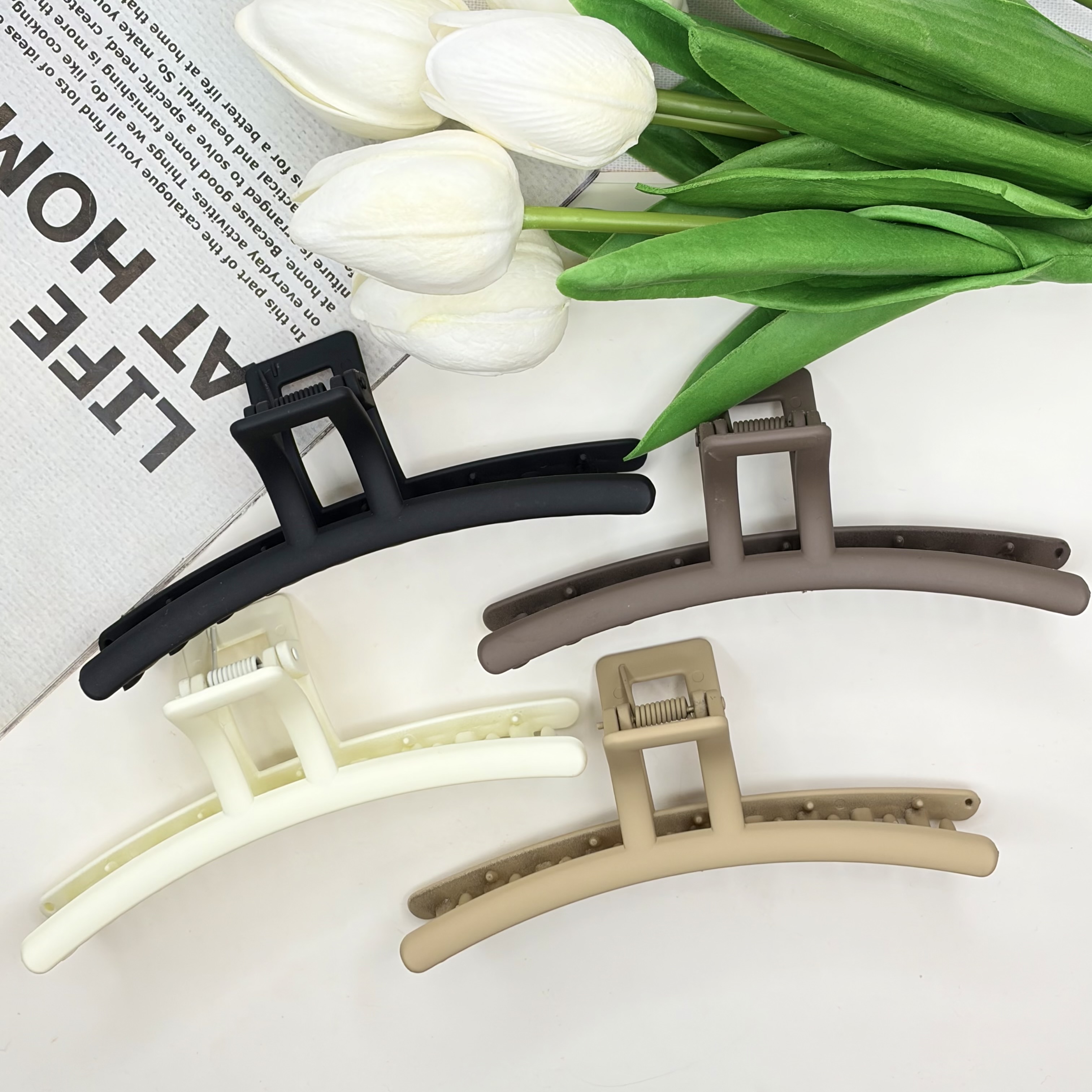 کلیپس خطی نشکن وارداتی با کیفیت رنگ های نود و مات سایز12cm