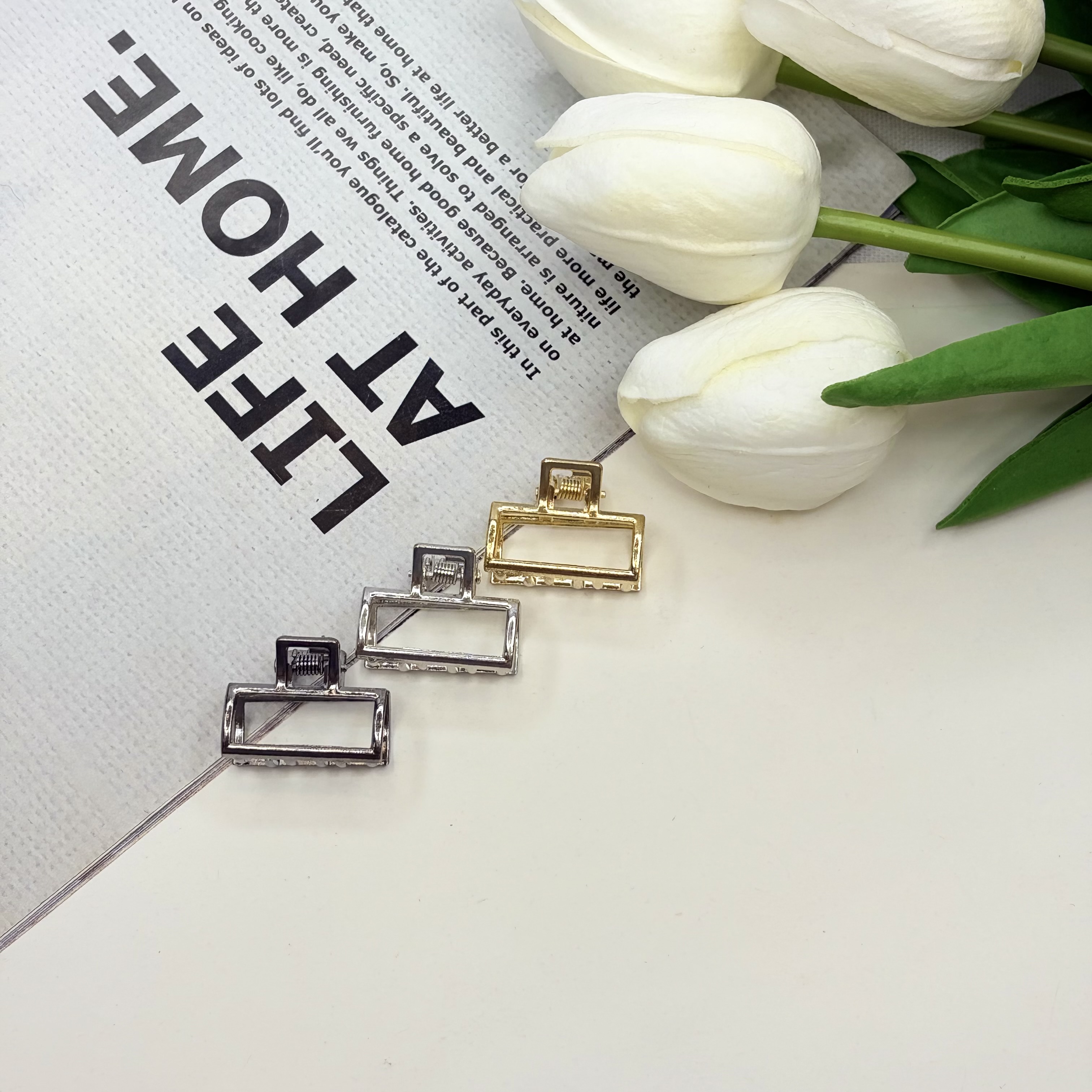 کلیپس فلزی طرح مستطیل سایز کوچک2.5cm