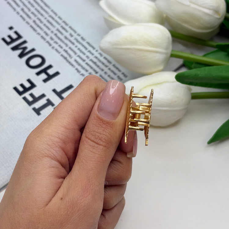 کلیپس فلزی طرح پر سایز کوچک رنگ طلایی2.5cm