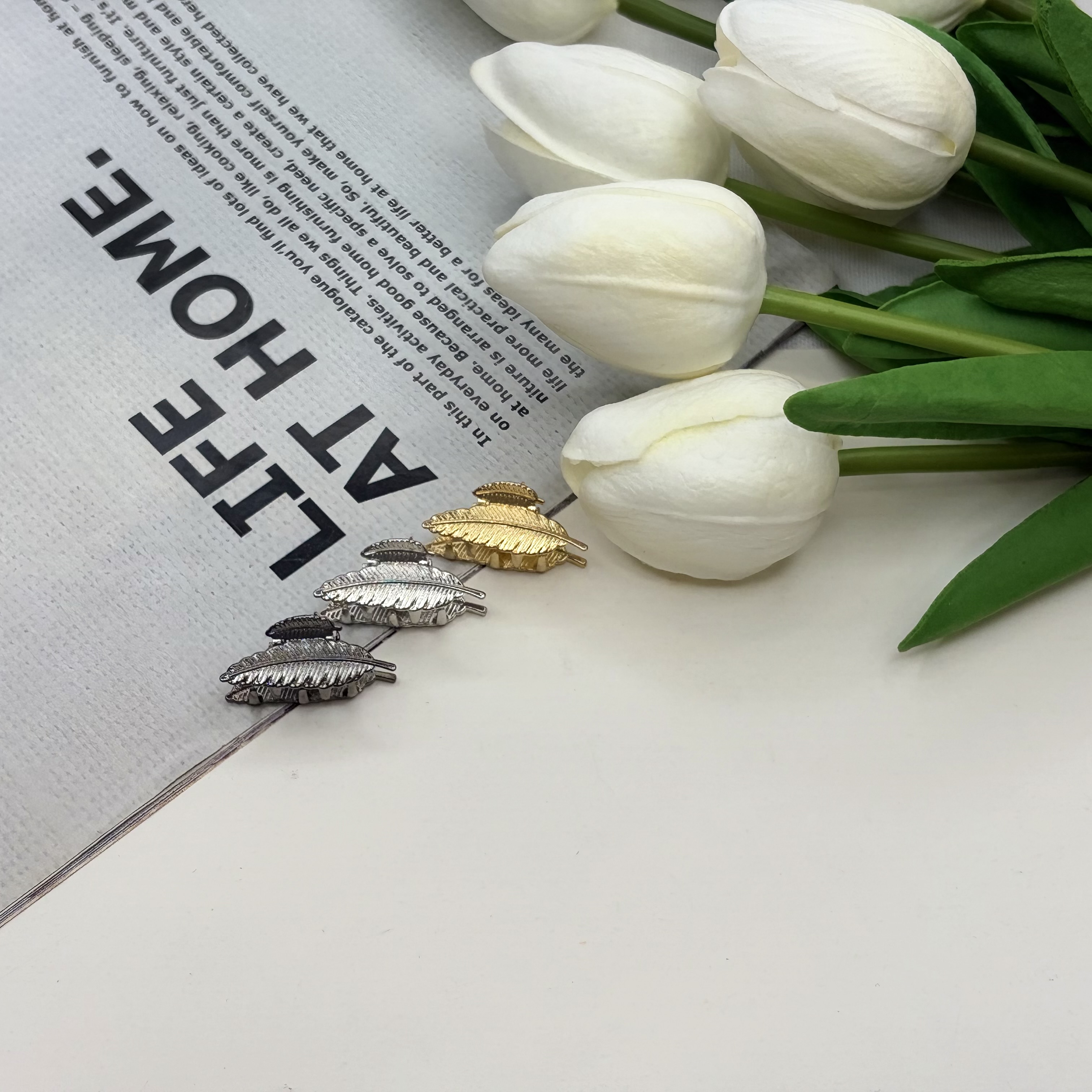 کلیپس فلزی طرح پر سایز کوچک2.5cm