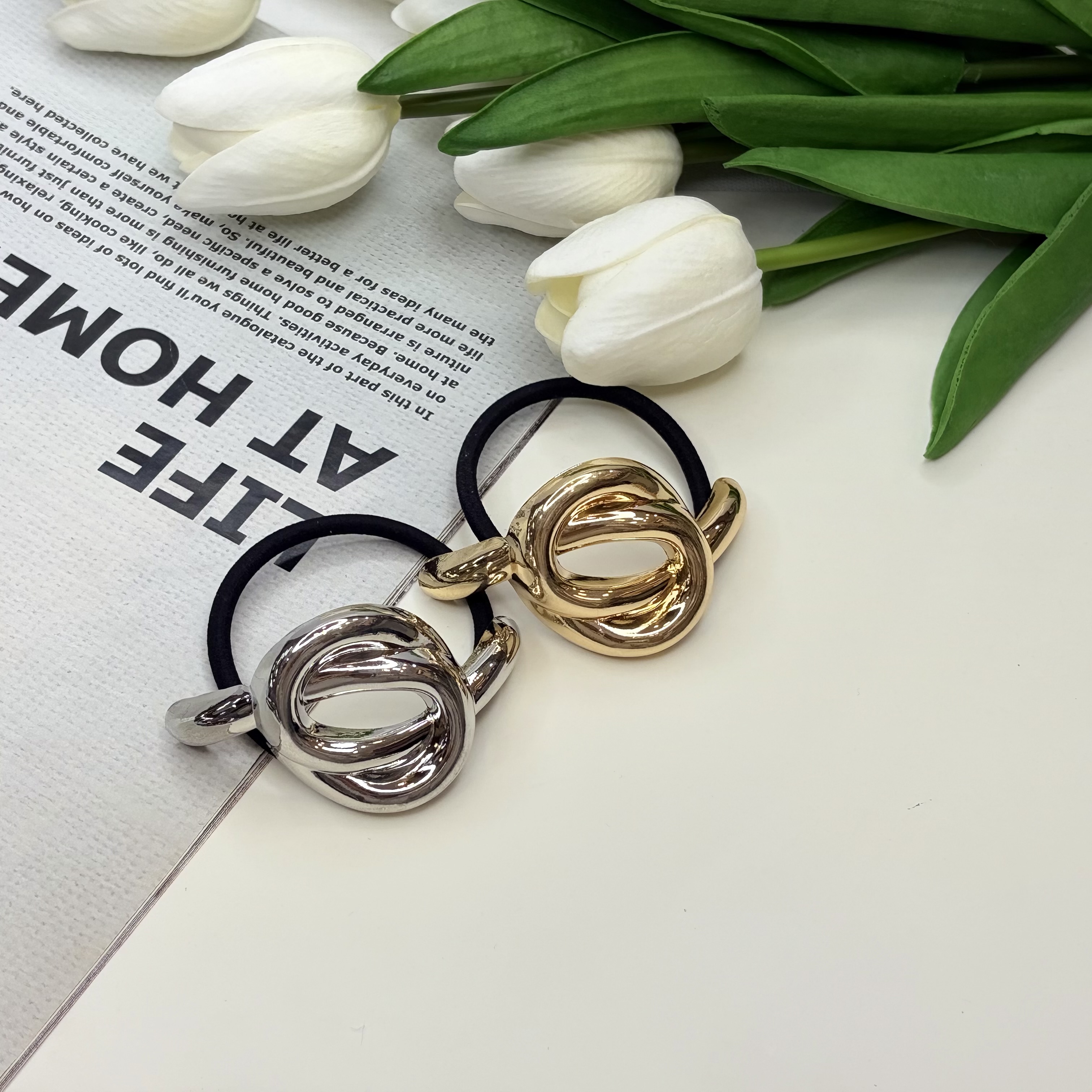 کش مو پیکسل فلزی طرح گره قابلیت تعویض کش مو6cm
