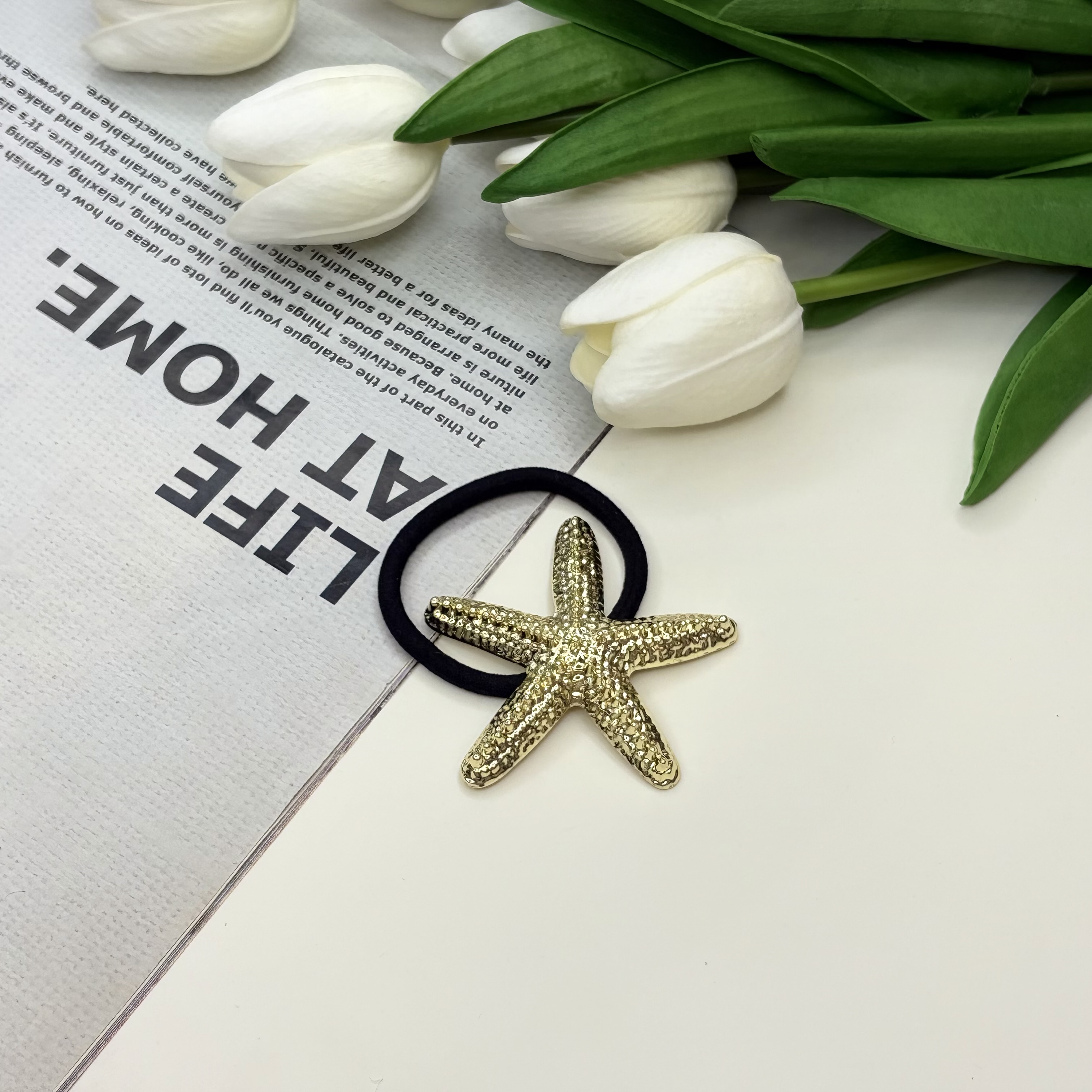 کش مو پیکسل فلزی طرح ستاره دریایی قابلیت تعویض کش مو6cm