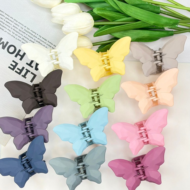 کلیپس طرح پروانه رنگ مات سایز بزرگ8cm