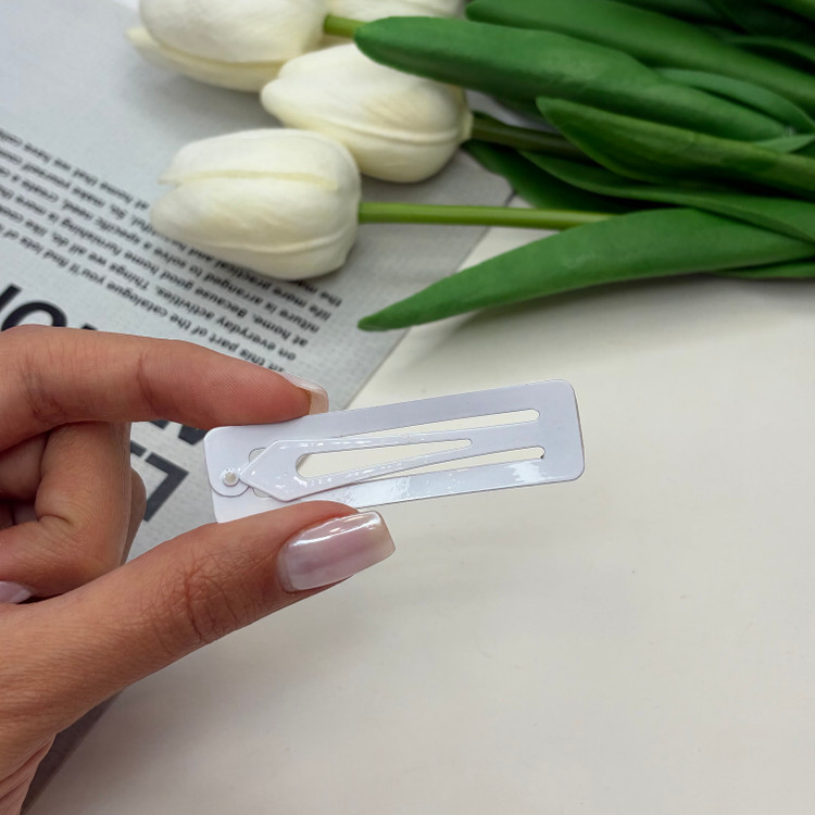 گیره مو براق جفتی تق تقی طرح گلدار وپینترستی رنگ زرد6cm