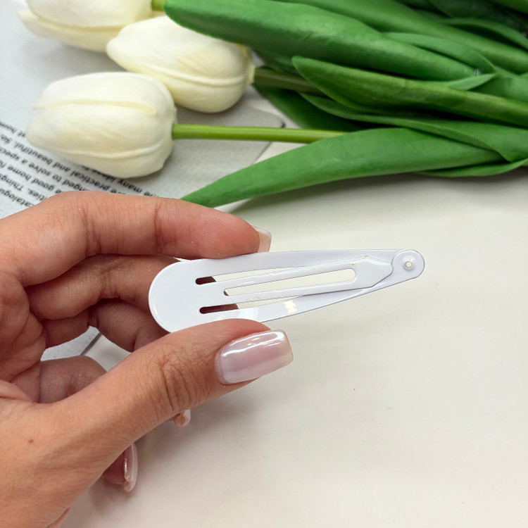 گیره مو جفتی براق تق تقی طرح گلدار وپینترستی رنگ بنفش6cm