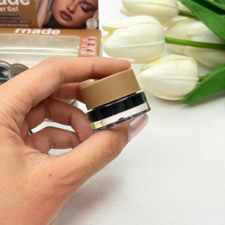 پک دوتایی خط چشم ژله ای رنگ قهوه ای و مشکی به همراه براش