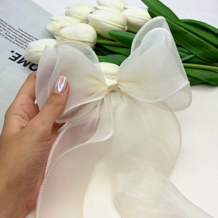 گیره مو انبری حریر دوپاپیونی گیر مو 10cm و بلندی حریر 35cm