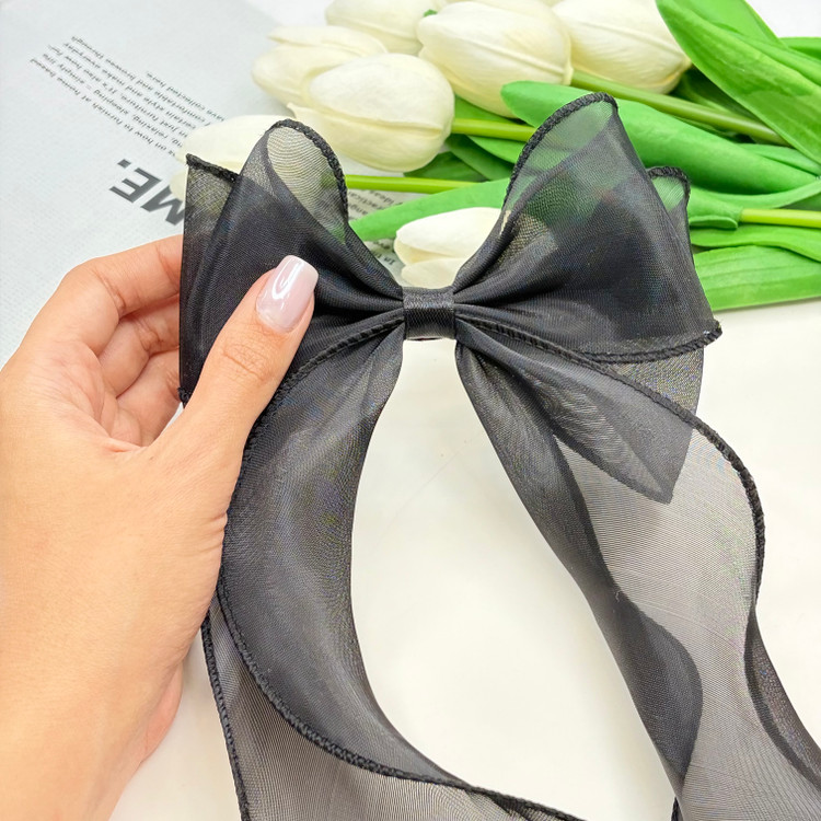 گیره مو انبری حریر دوپاپیونی گیر مو 10cm و بلندی حریر 35cm