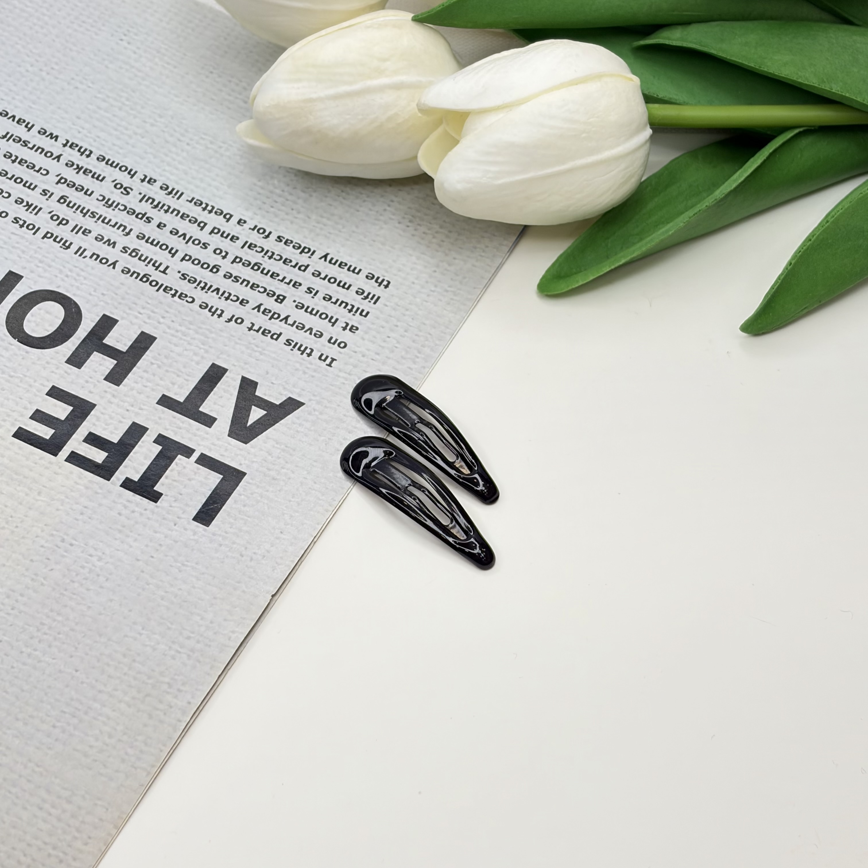 گیره مو تق تقی براق جفتی مشکی