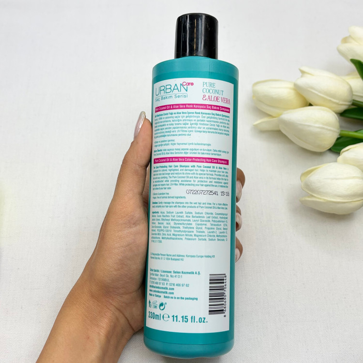 شامپو موی آسیب دیده ی رنگ شده کیفیت اصلی حاوی نارگیل و آلوورا مدل Pure Coconut حجم 350 میل