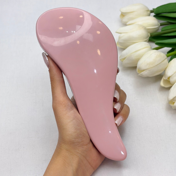 برس مو گره بازکن مدل منحنی مناسب موهای فر و صاف رنگ کالباسی مشکی