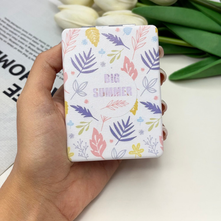 آینه جیبی چرم دوطرفه طرحدار Big summer