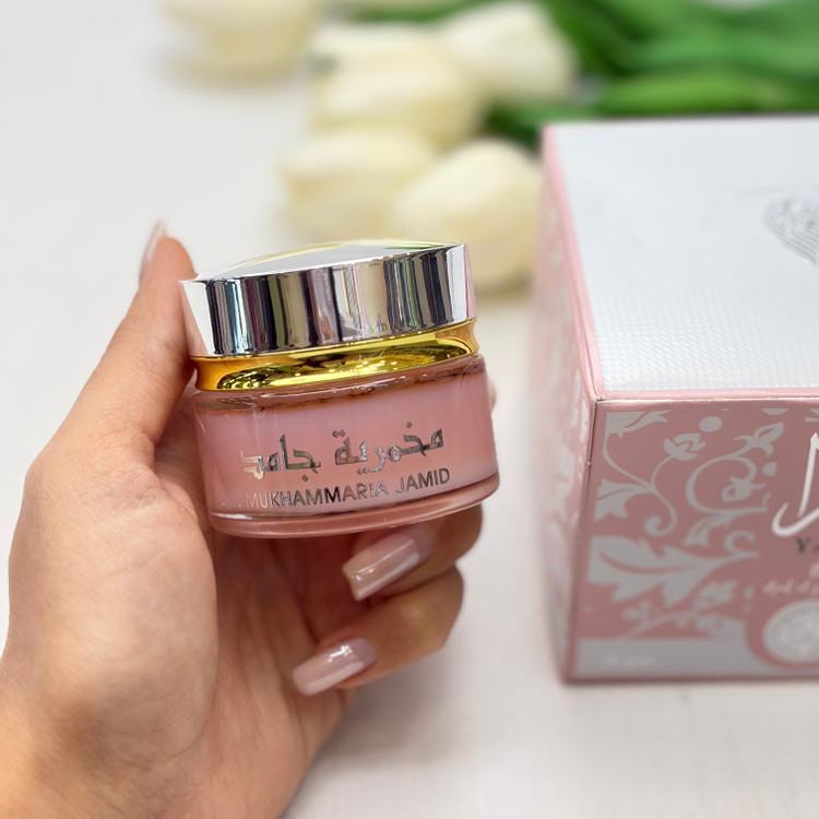 مخمریه جامد،عطر کرمی روغنی مناسب کل بدن و مو حتی نواحی حساس رایحه یارا صورتی ۲۰گرم