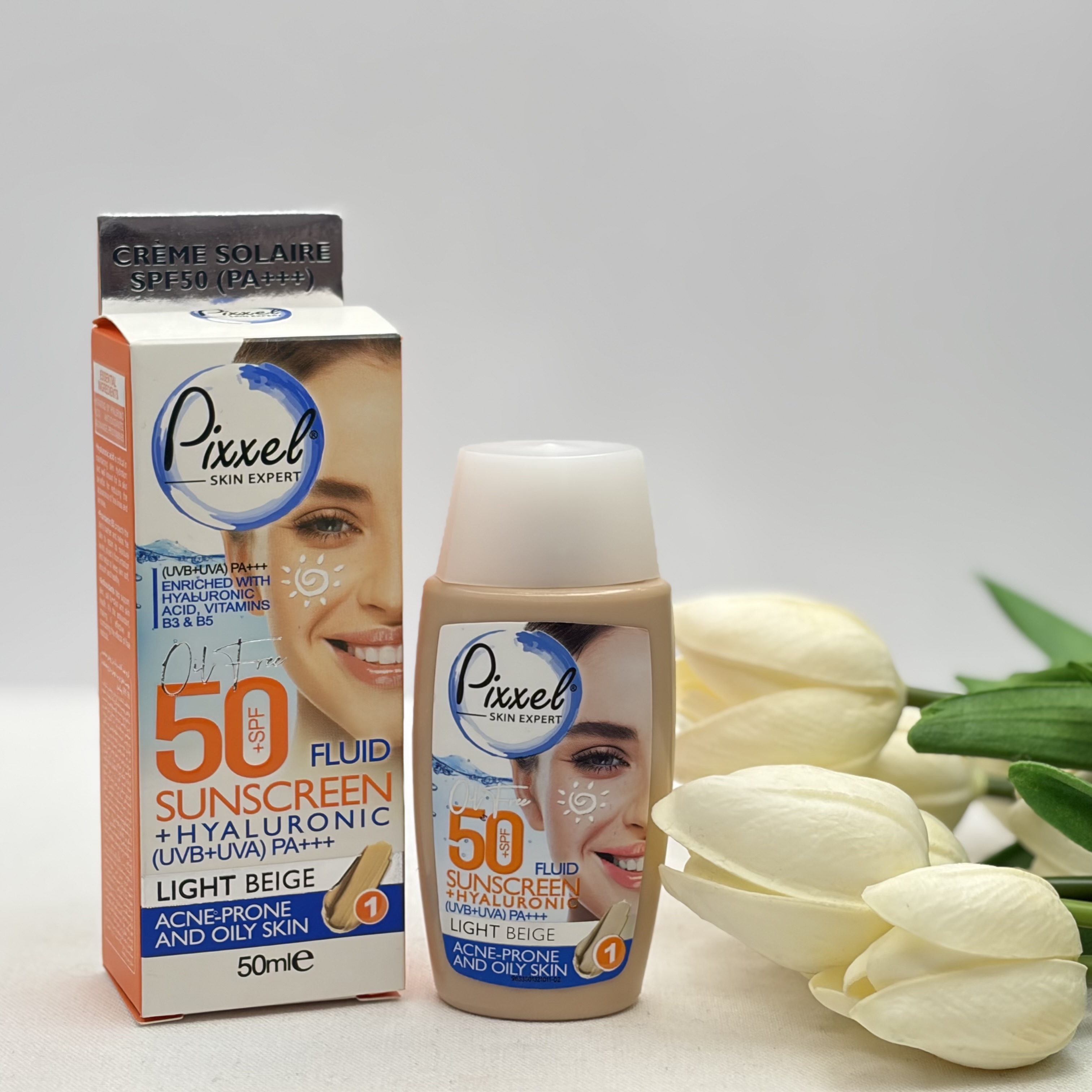 کرم ضدآفتاب رنگی پیکسل رنگ بژ روشن spf50مناسب پوست های چرب ،جوش دار و مختلط 50میل