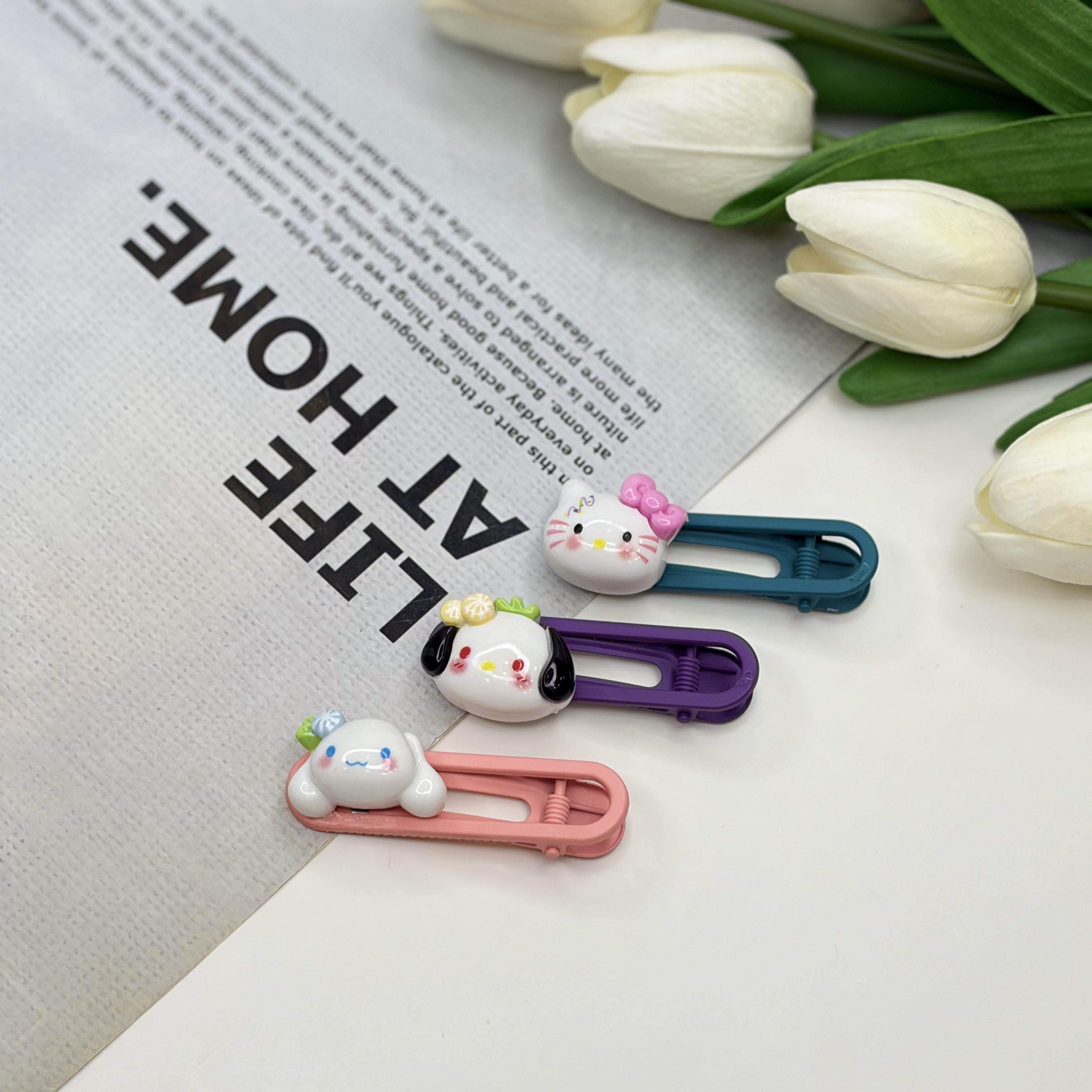گیره مو انبری پیکسل دار طرح عروسک 6cm
