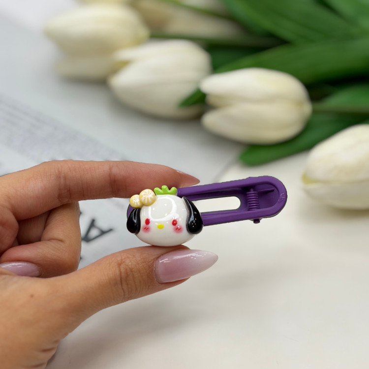 گیره مو انبری پیکسل دار طرح عروسک 6cm