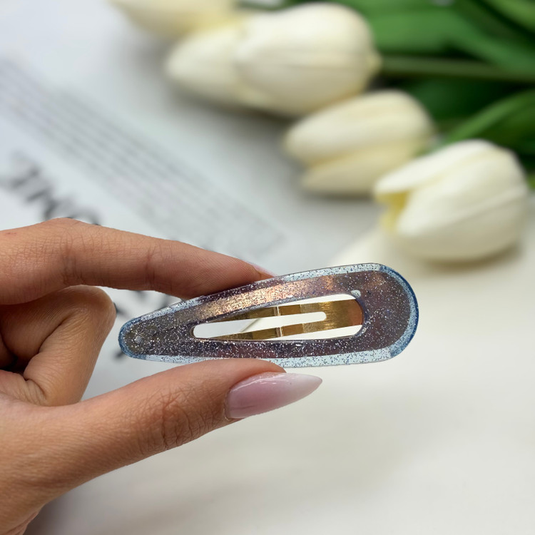 گیره مو تق تقی طرح اشک شاین دار ۷cm