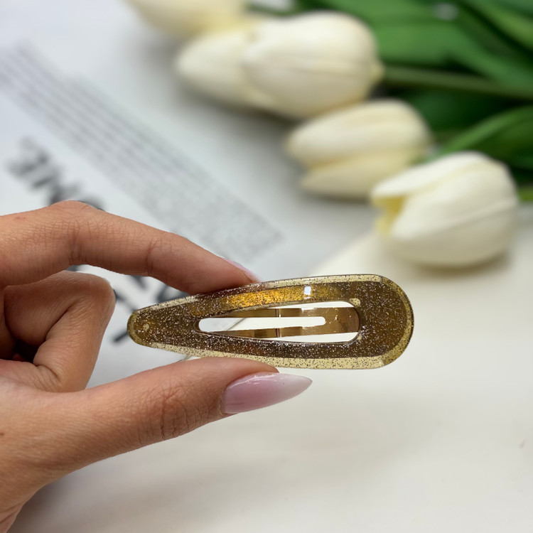 گیره مو تق تقی طرح اشک شاین دار ۷cm