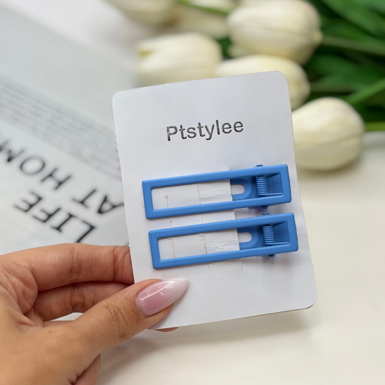 گیره مو انبری جفتی مستطیل توخالی مات 6cm
