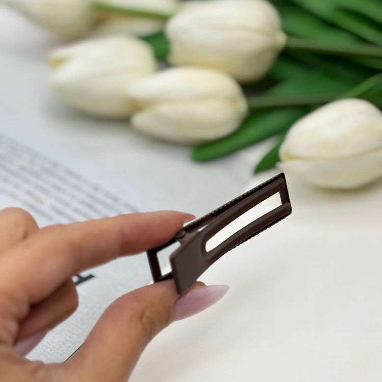 گیره مو انبری جفتی مستطیل توخالی مات 6cm