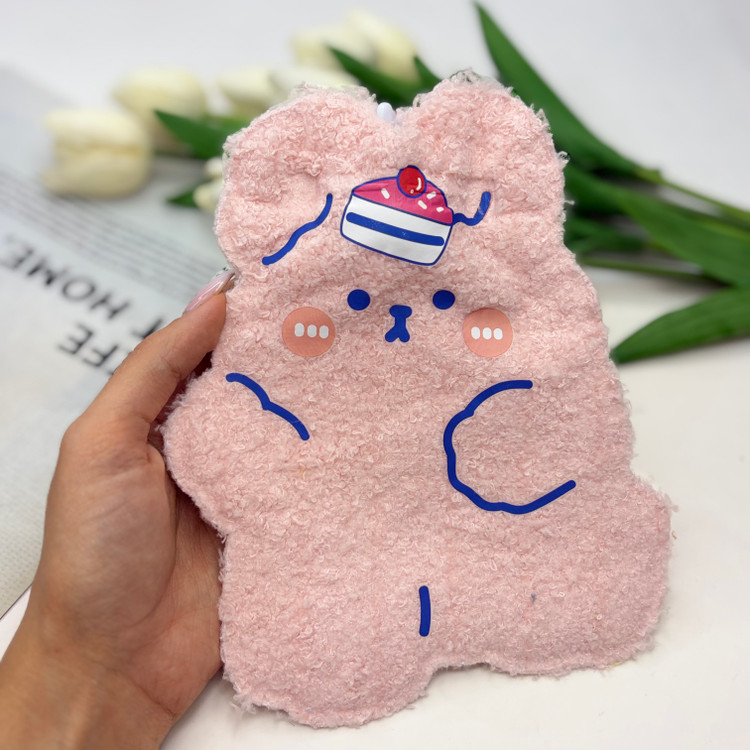 کیسه آب گرم فانتزی طرح خرگوشی تدی رنگ صورتی